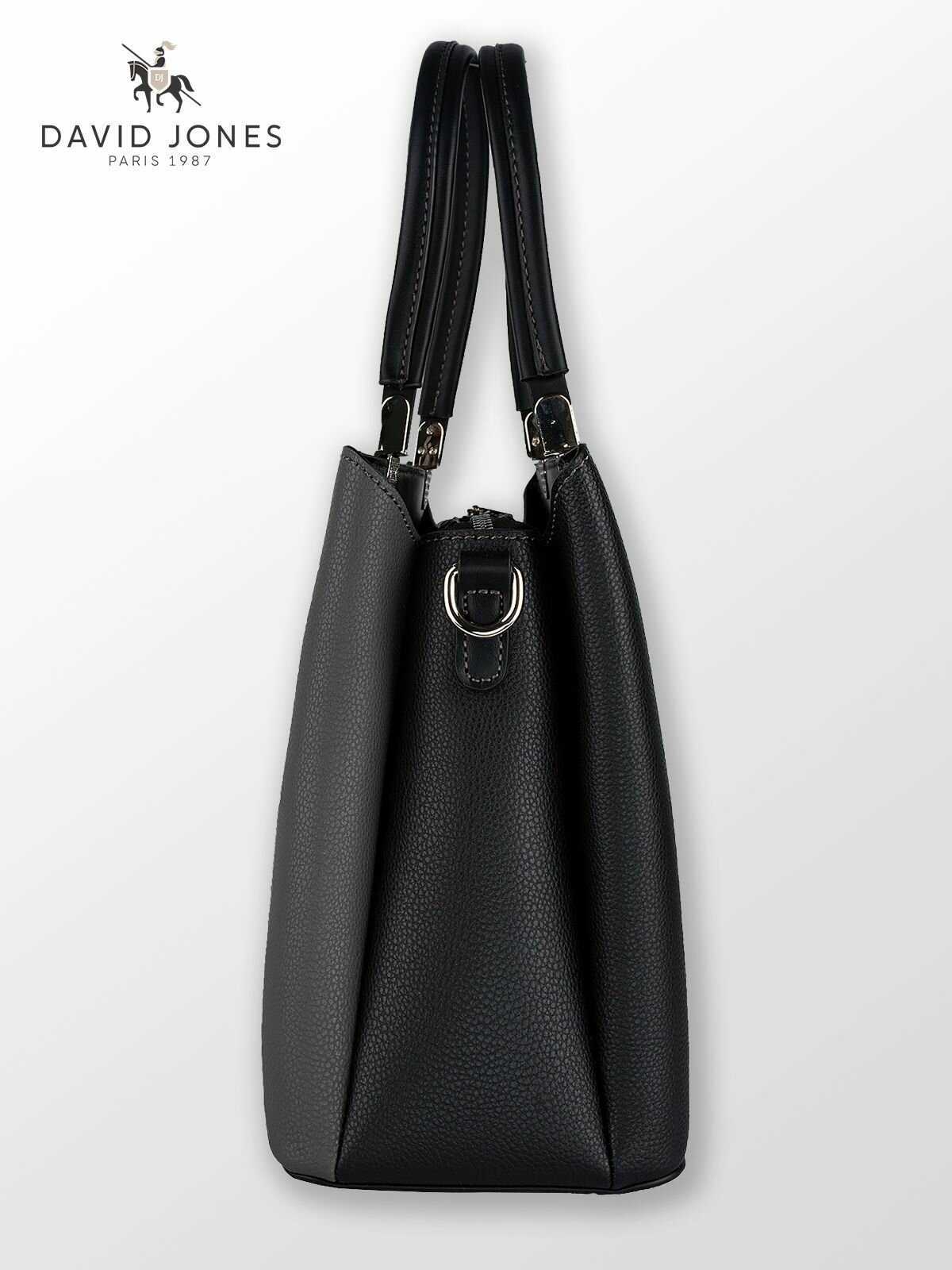 Сумка мессенджер DAVID JONES, фактура гладкая, чёрный — фото 1