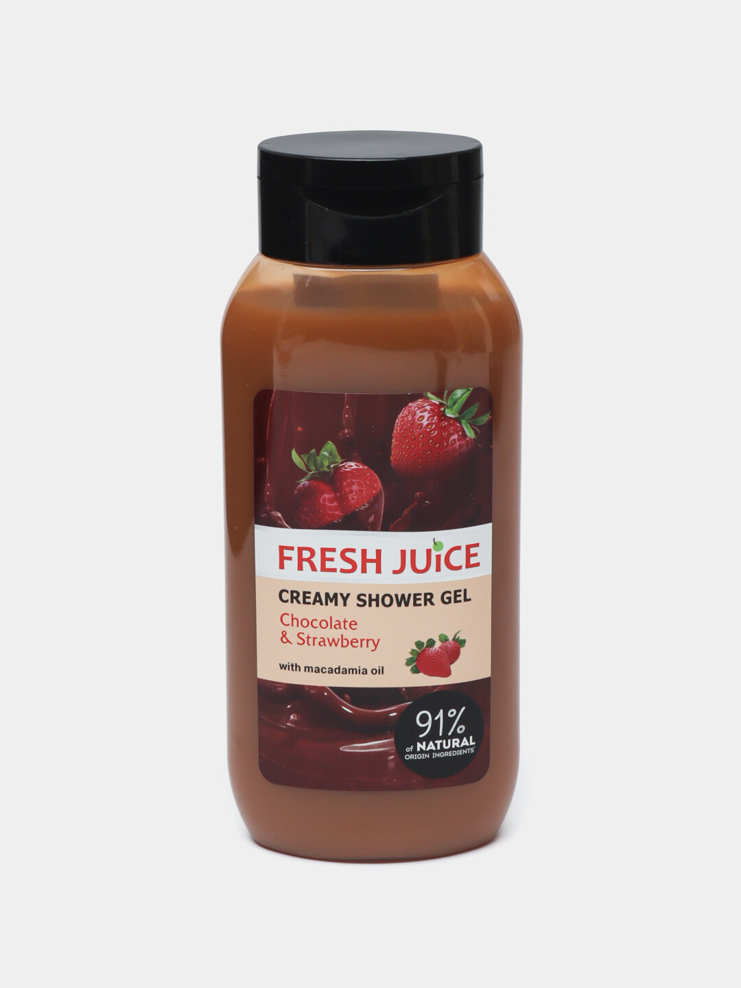 Крем-гель для душа питательный, шоколад и клубника, Fresh Juice, 400 мл