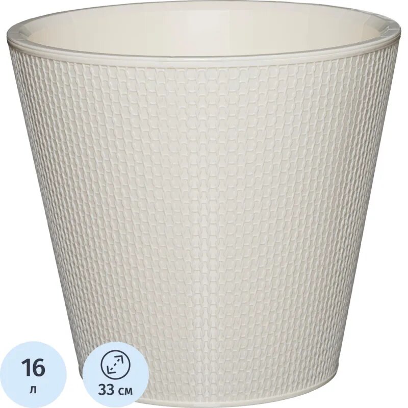 Горшок д/цветов Velvet D330мм 16л на колесиках (светло-беж)221600525