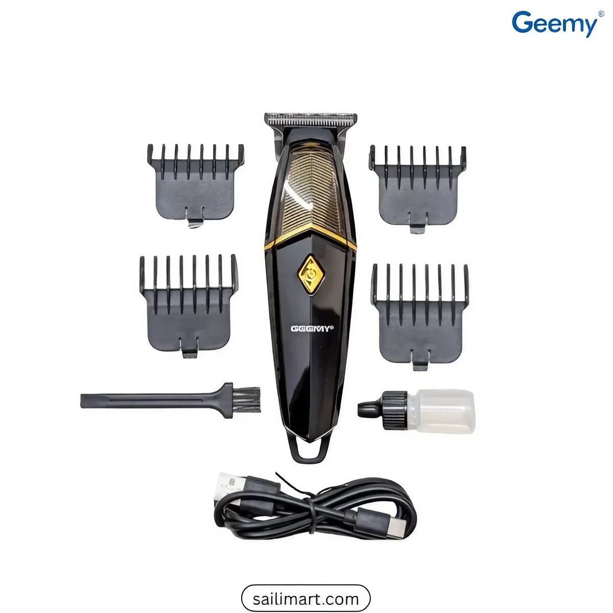 Машинка для стрижки Geemy GM-8033, влажное и сухое бритье, 4 бреющих элемента — фото 1