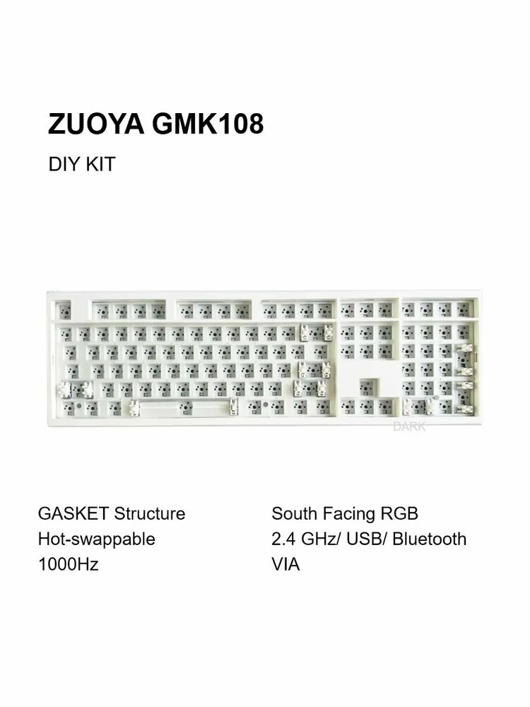 Zuoya Игровая клавиатура беспроводная GMK108, слоновая кость