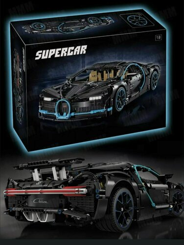Изображение товара Конструктор Бугатти Шерон Bugatti Chiron черный, 3619 дет ( набор / подарок для мальчиков и девочек / подарок ребенку)
