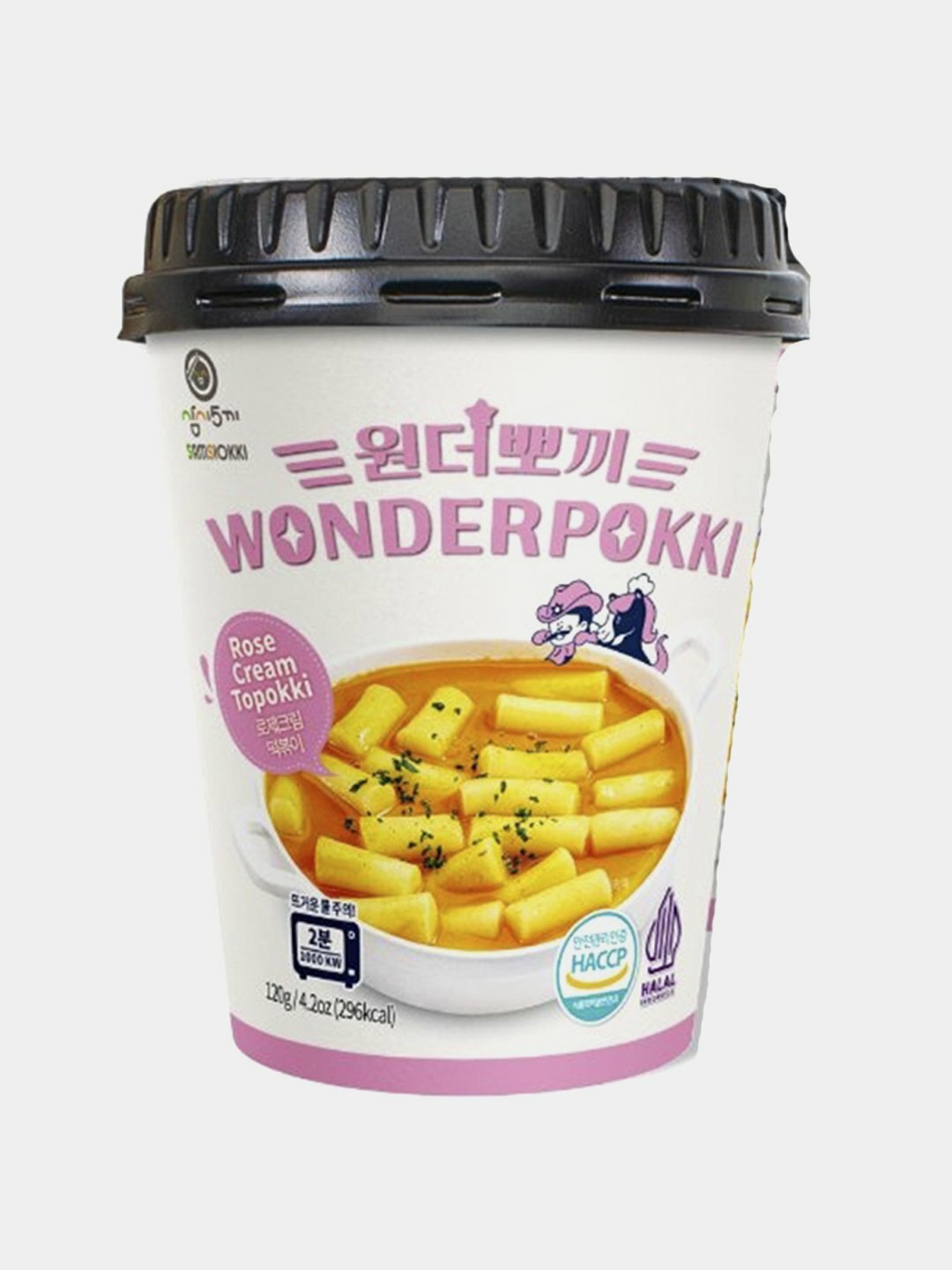 Токпокки "Wonderpokki Rose" Cup, сливочно-розовый соус, 120г