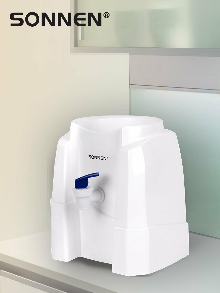 Кулеры Для Воды Xiaomi Кулер для воды настольный маленький без нагрева и охлаждения, диспенсер с краном белый, Sonnen TS-01W, 456175