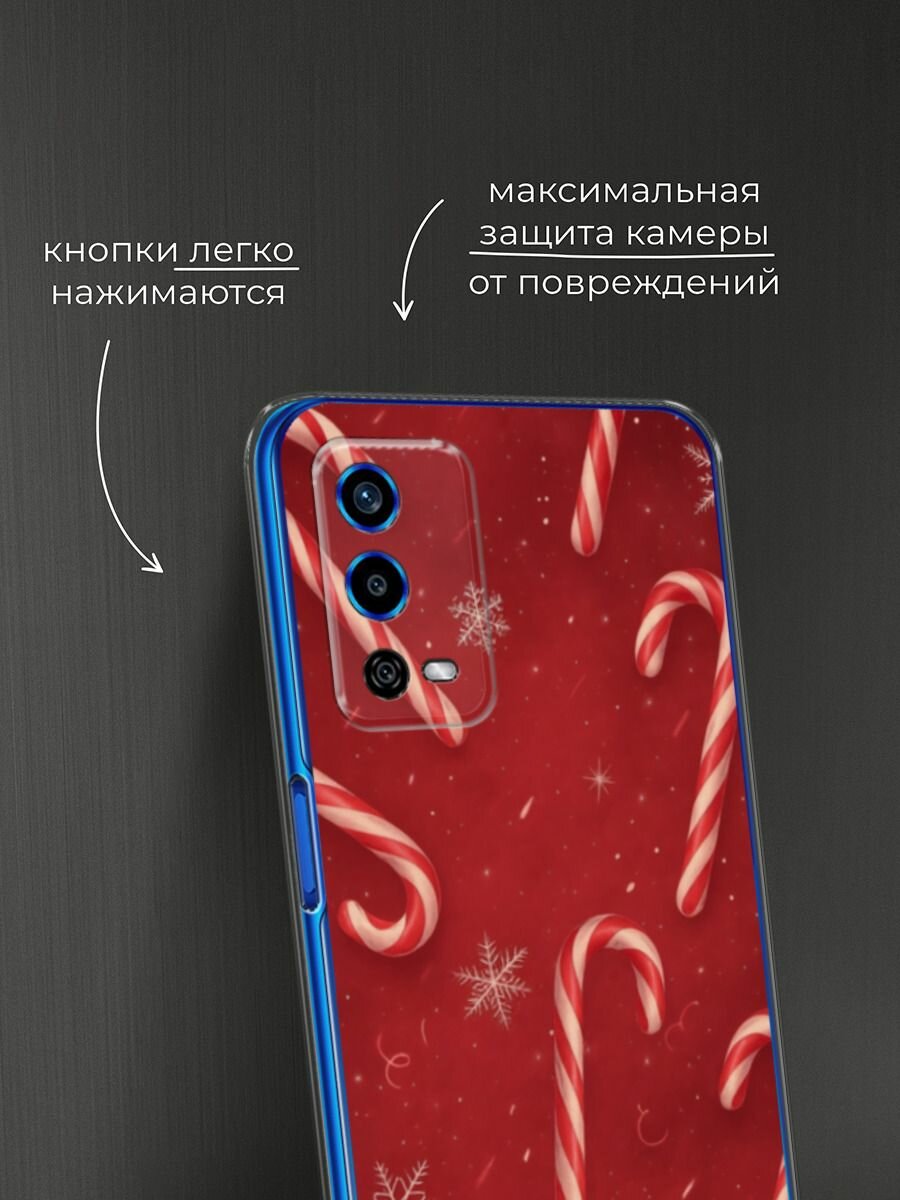 Чехол на Oppo A55 4G / Оппо А55 4G с принтом "Зимний леденец" — фото 1