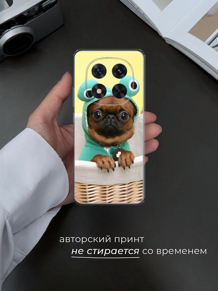 Чехол на Poco X7/Redmi Note 14 Pro 5G / Поко X7/Редми Нот 14 Про с принтом "Собачка в шапке лягушки" — фото 1