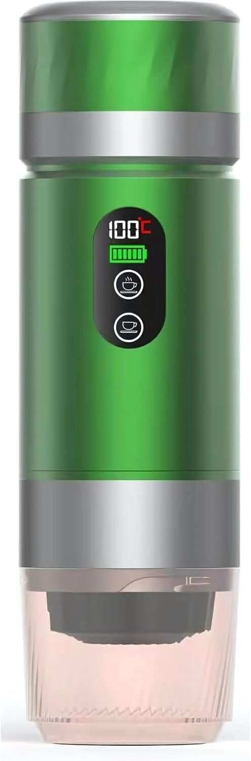 Портативная кофеварка с цифровым дисплеем и давлением 20 бар — для приготовления горячего и холодного кофе.