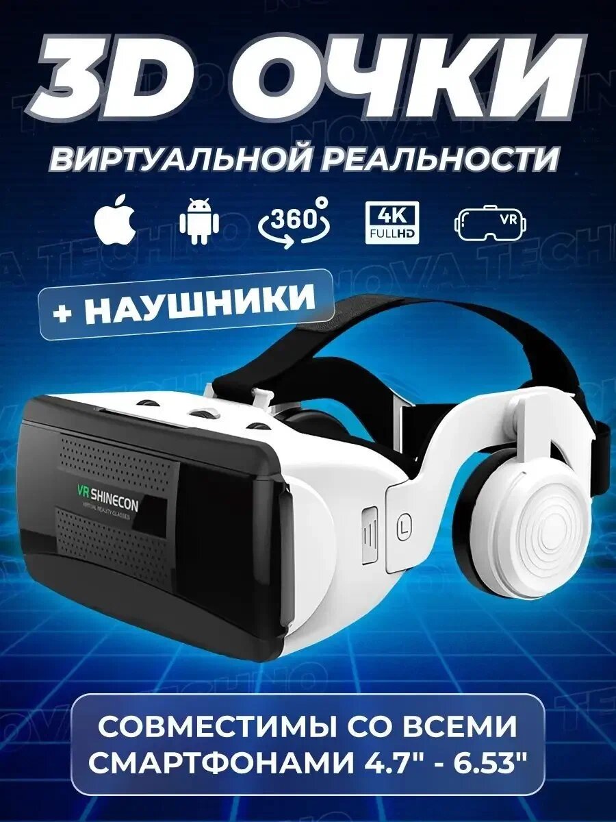Очки виртуальной реальности Shinecon SC-G15E VR, для смартфонов, 3680х3140,
