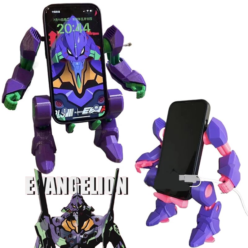 Картинки EVANGELION Desktop Mobile Phone Stand Anime Phone Holder for IPhone Xiaomi Huawei Support Cartoon Desk Ornaments Model Toys Gift, Фиолетовый, Унисекс