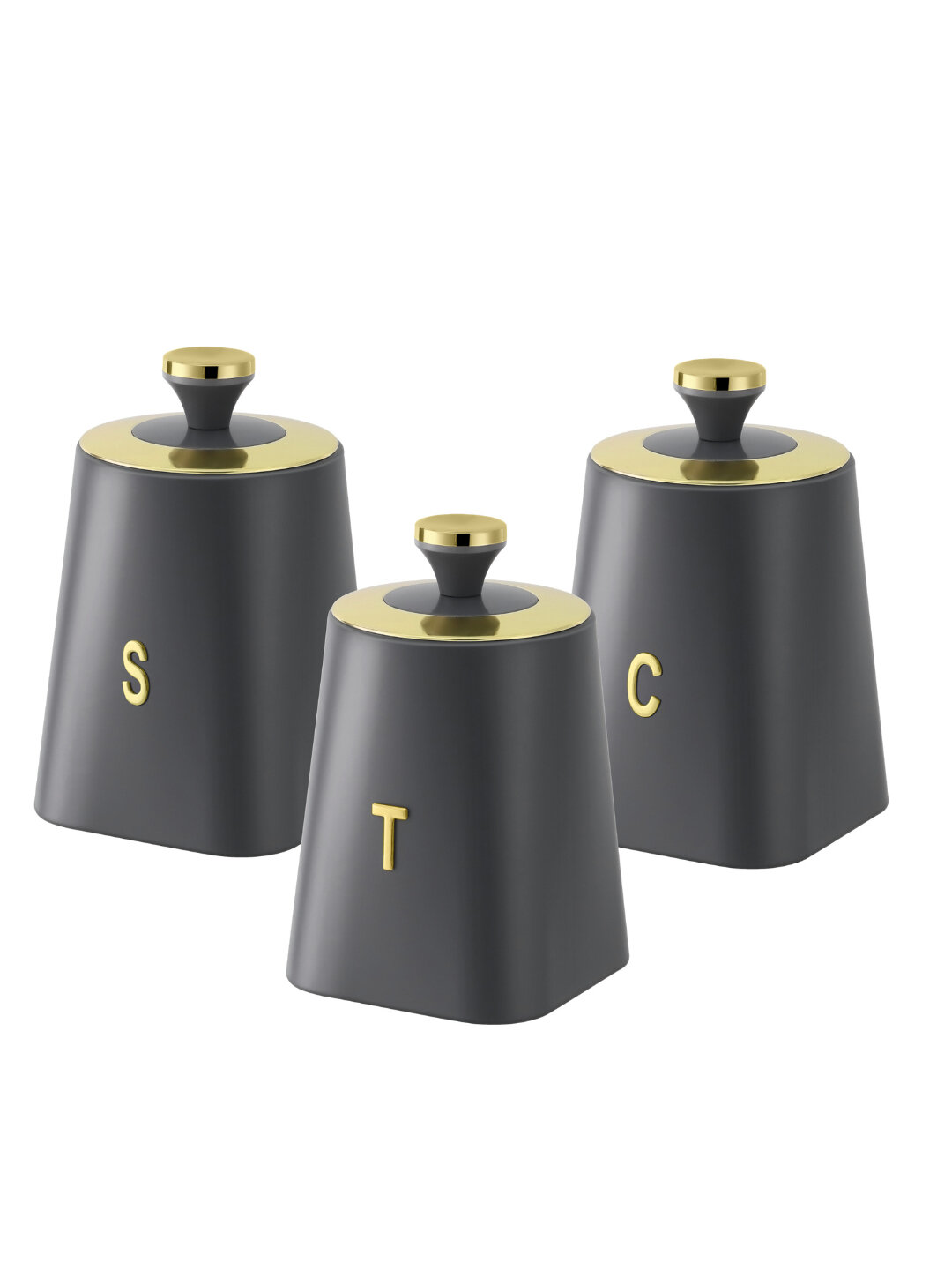 Hause Roland набор баночек для специй, 3 предмета (S, T, C) - Серый
