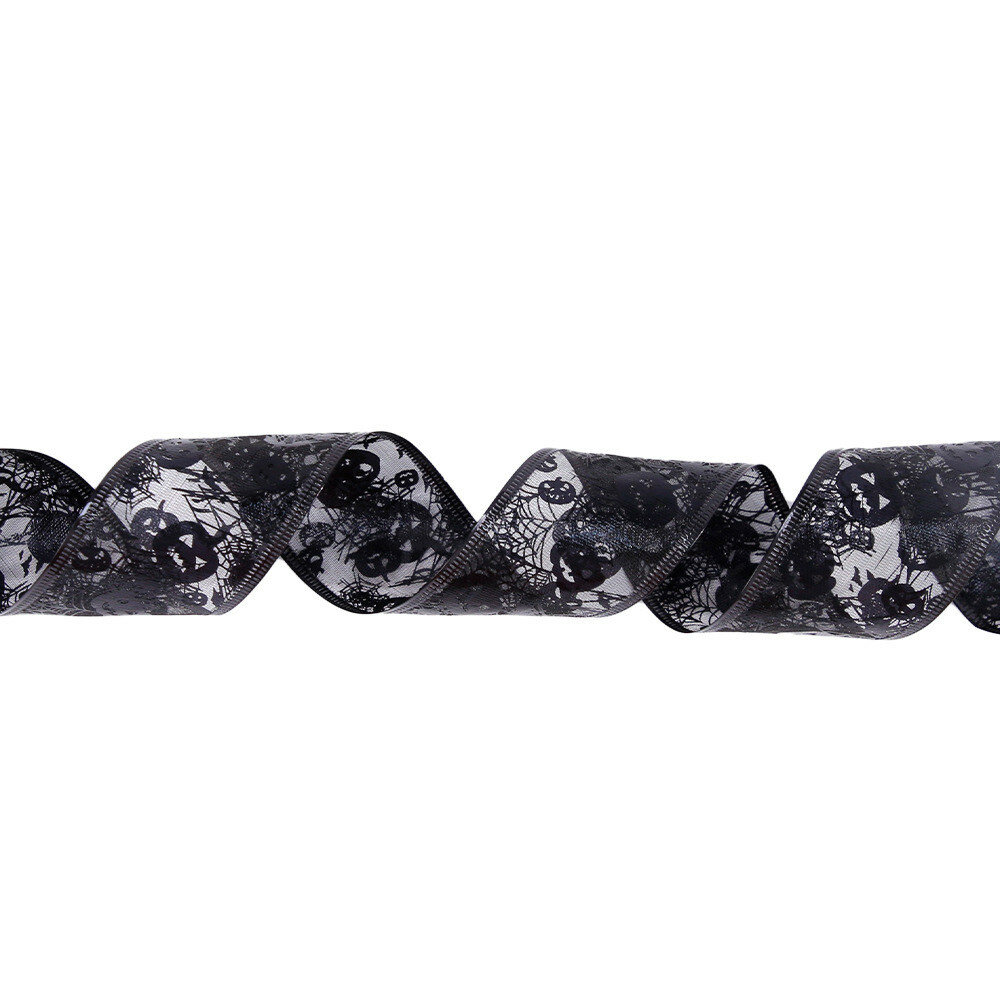 Гирлянда led halloween с роскошными двойными лентами для вечеринок 2 м золото черный