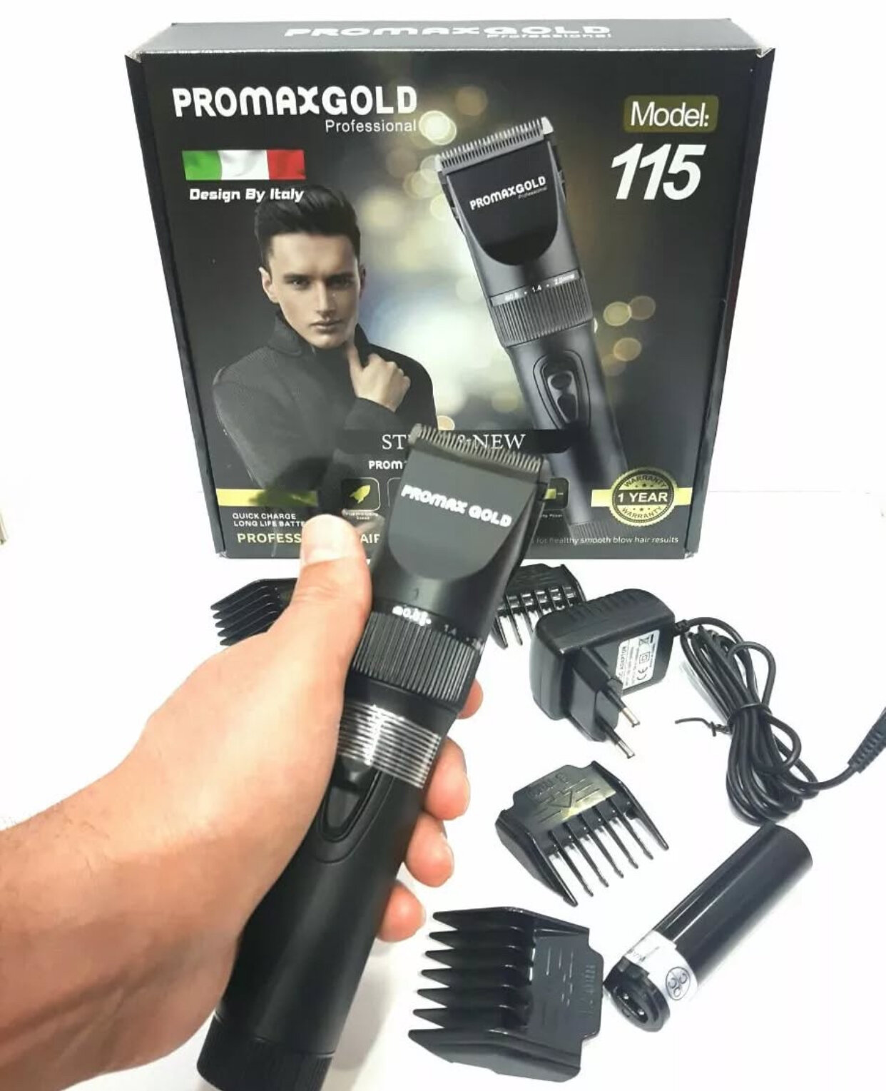 PROMAXGOLD, Модель-115, Профессиональный триммер для волос и бороды, машинка для стрижки волос, бритвенный станок!