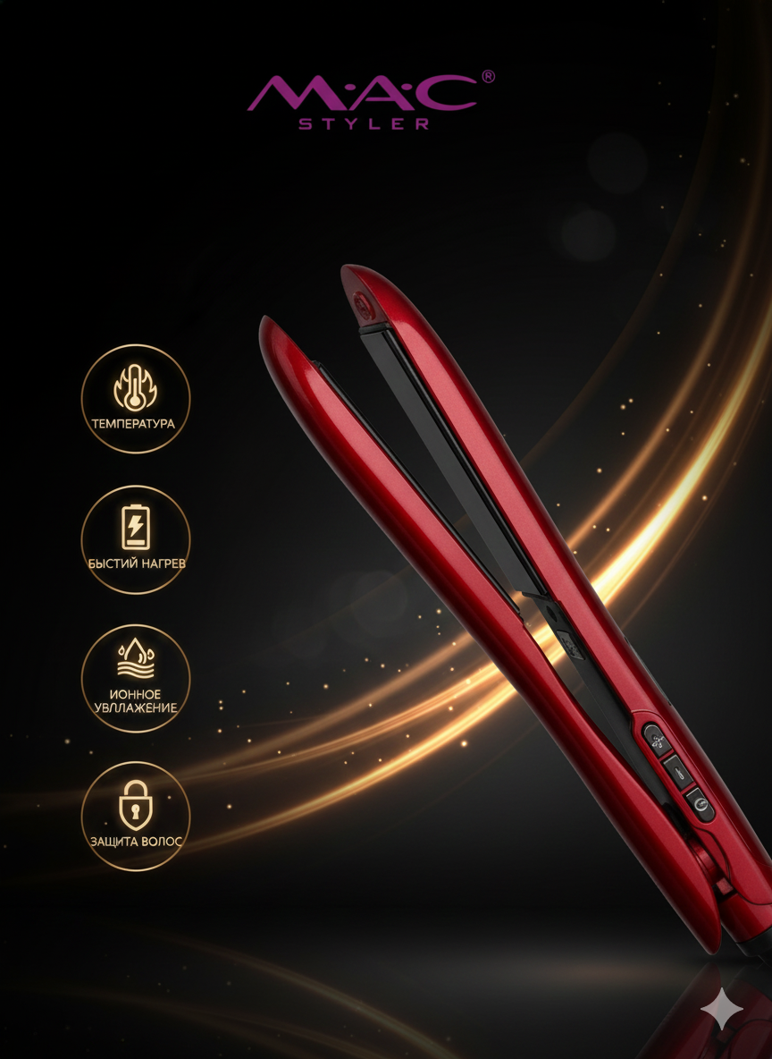 Плойка, выпрямитель, дорожный, для укладки, керамическое покрытие, — фото 1