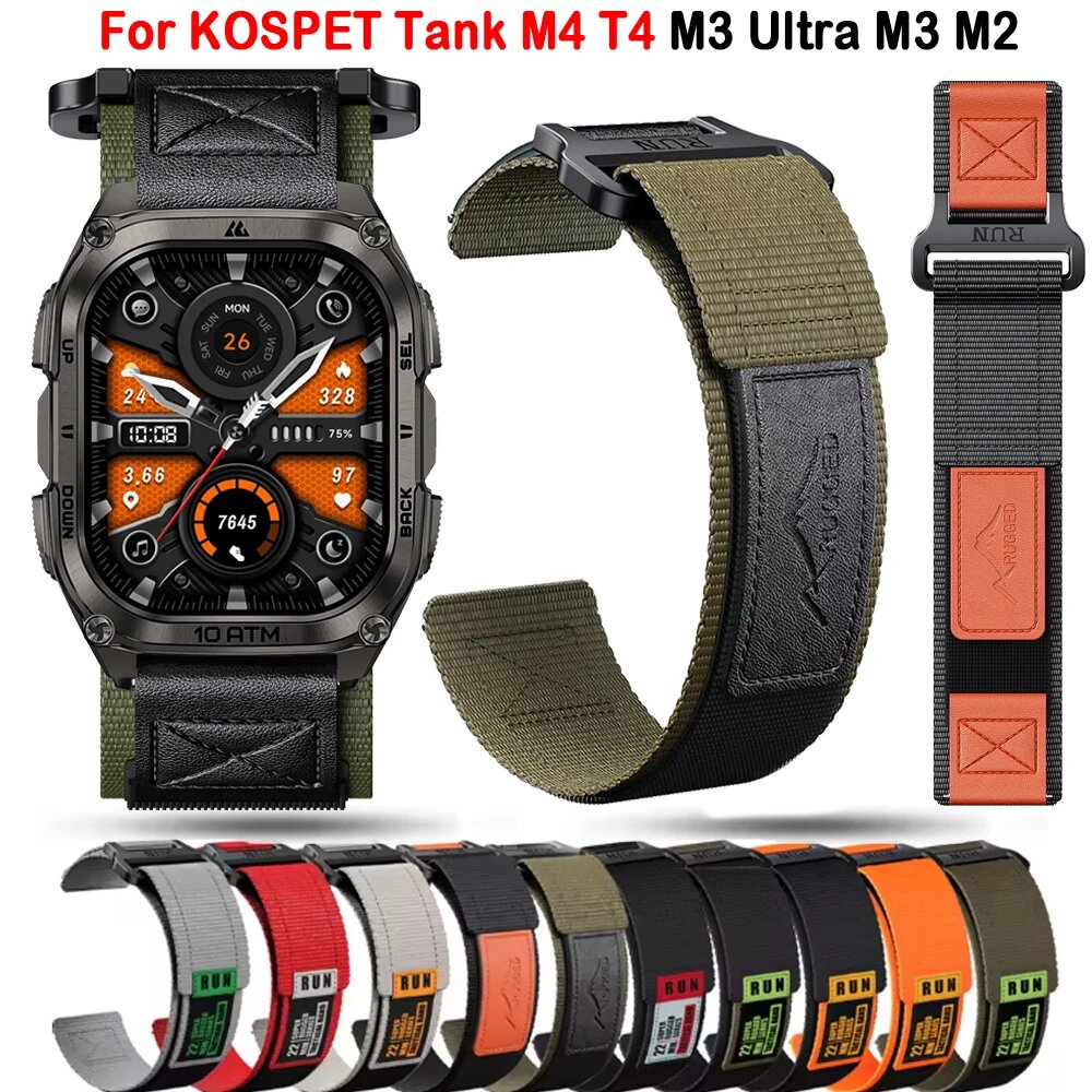 Ремешок для часов KOSPET 22 мм, цвет E, Size: KOSPET Tank M4 T4