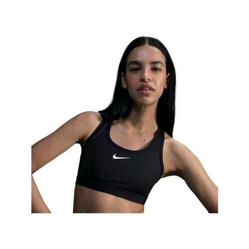 фото Топ nike swoosh medium support padded sports bra, размер xs, черный