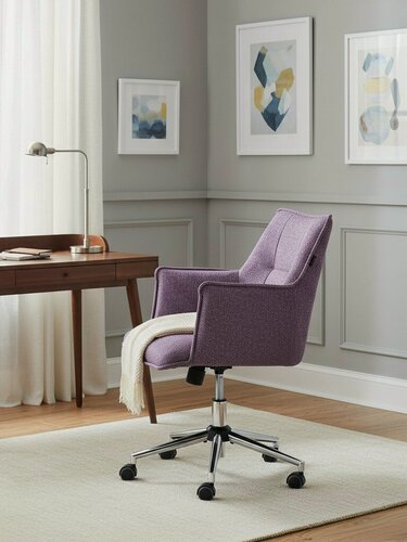 Изображение товара Кресло компьютерное офисное TetChair, хром, велюр/букле, розово‑бежевый цвет