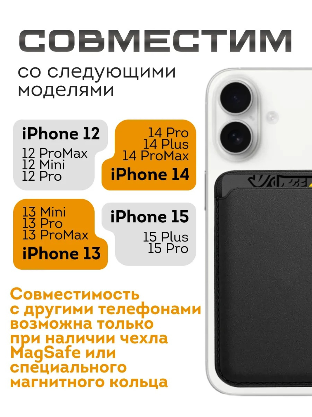 Картхолдер Magsafe, Магнитный кошелек для карт, Картхолдер, для iPhone — фото 1