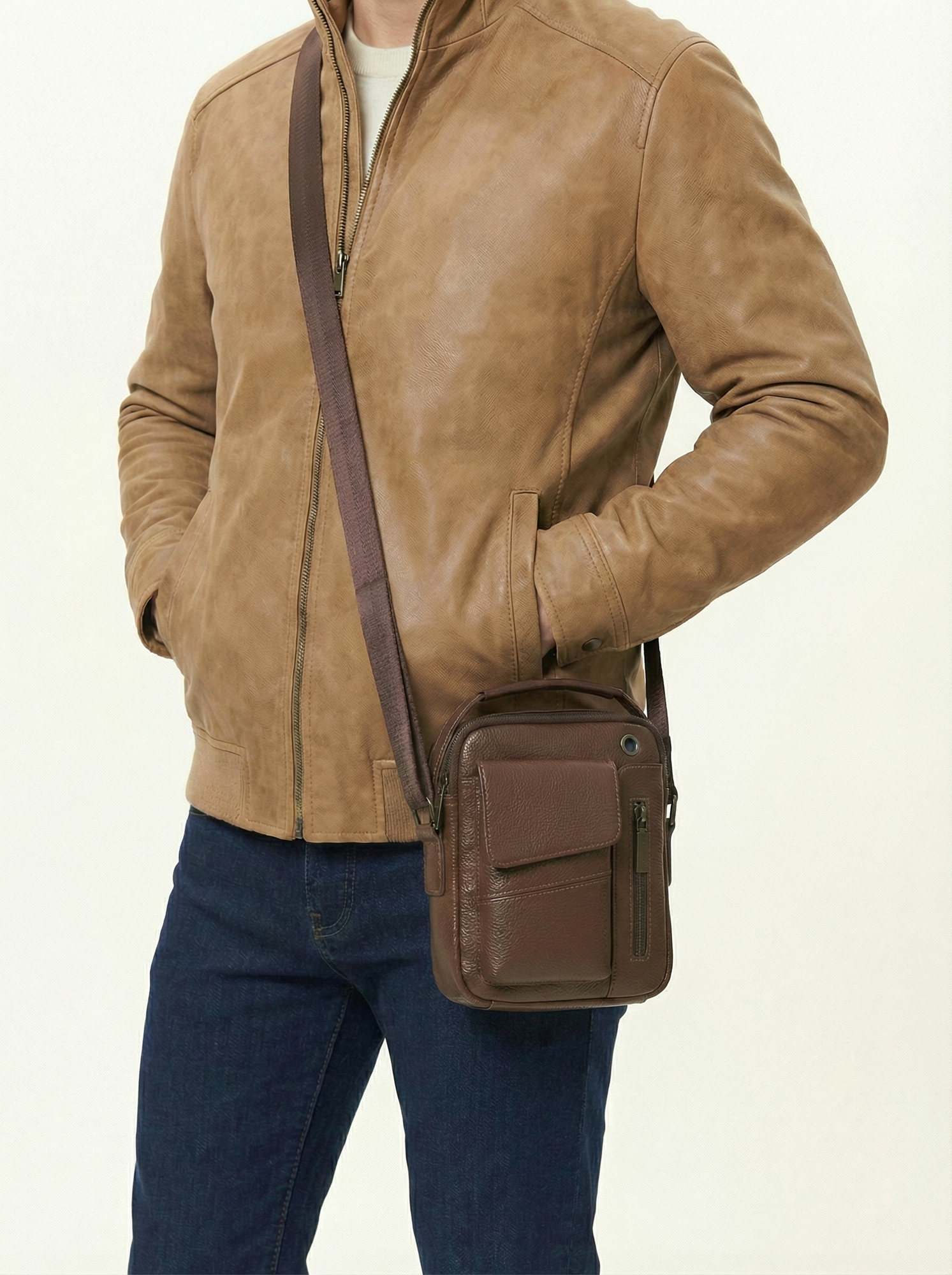 Сумка FAUSTINI, фактура гладкая, коричневый — фото 1