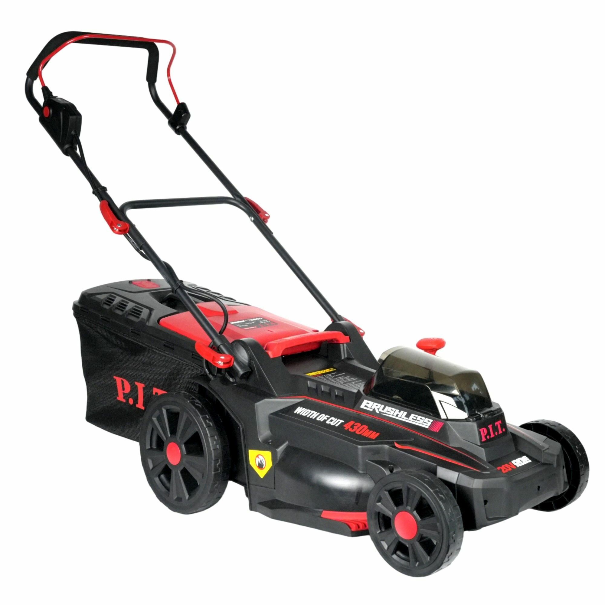 Газонокосилка аккум. бесщёточная P.I.T. PLM20H-430A (40В(20+20), 43см, 25-75мм, 50л, 2х5.0Ач, ЗУ)
