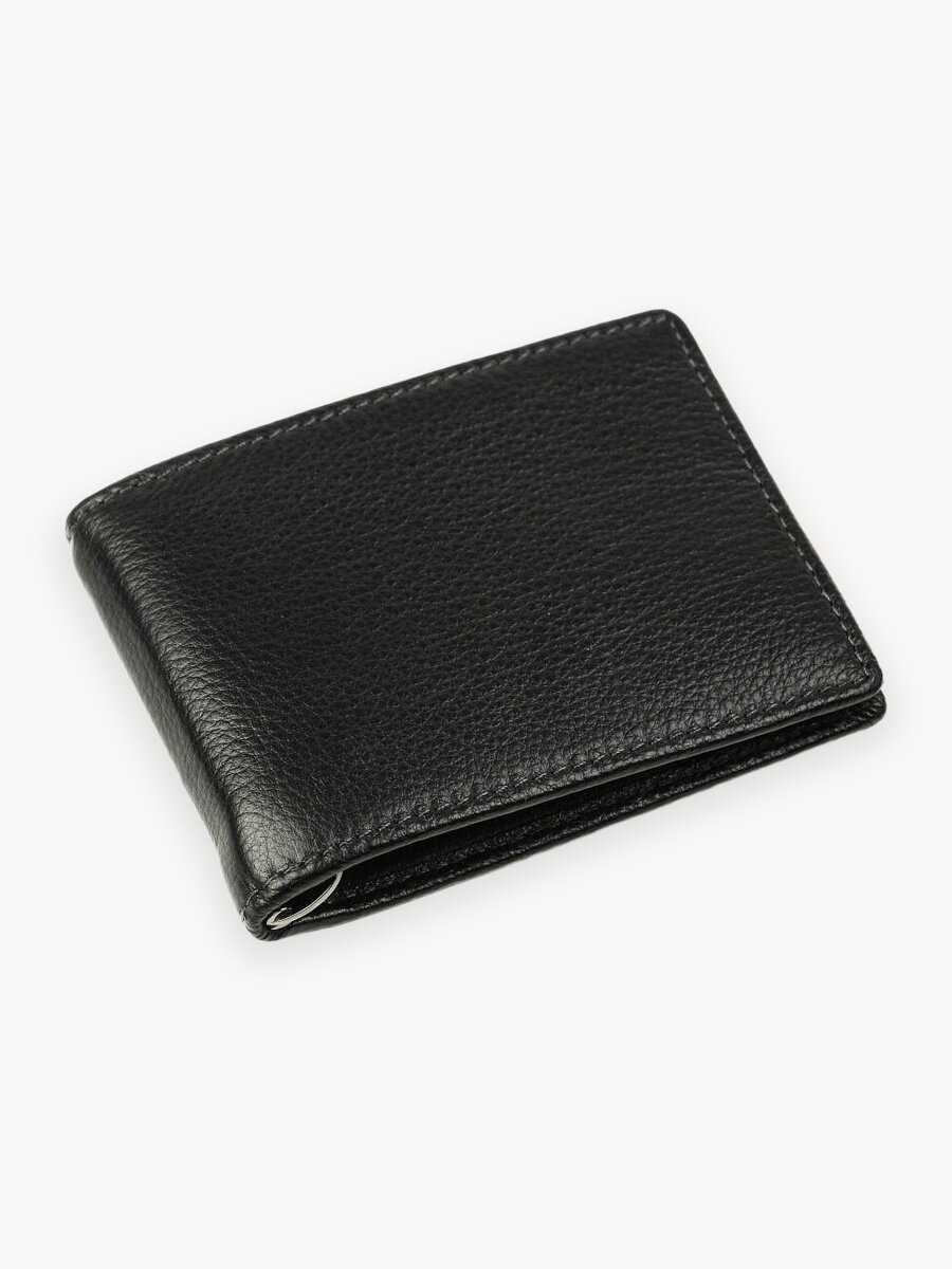 Зажим для купюр Capsa, фактура зернистая, черный