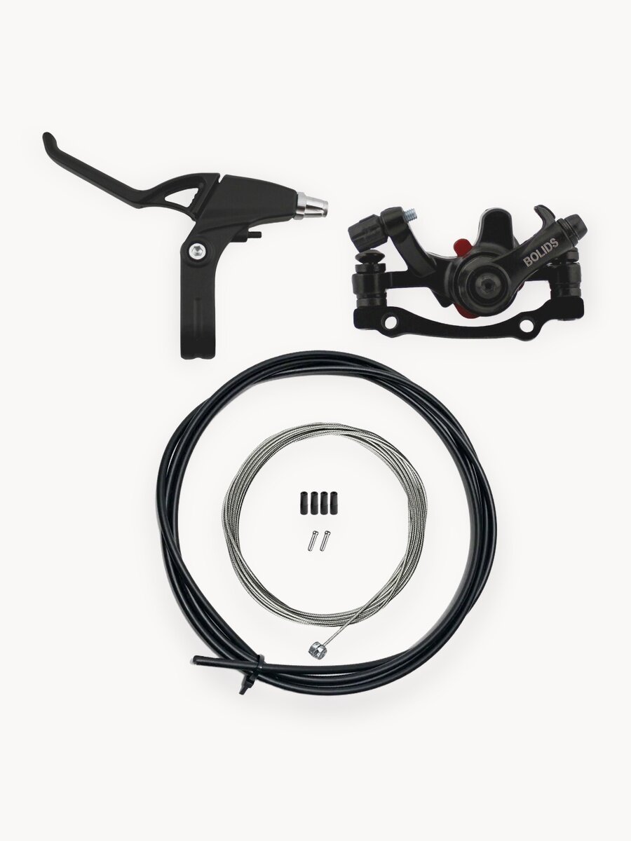 Тормоз дисковый механический Energy, комплект передний: ручка, калипер, трос и оплетка, концевики