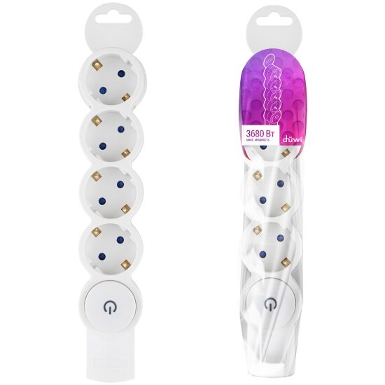 Колодка пластиковая Duwi розеточная Quick Fix 4 гнезда 32021 2