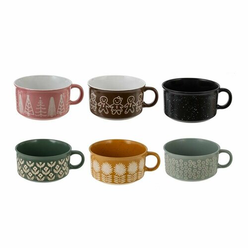 Бульонница керамическая с одной ручкой, 700 мл, 17х14х8 см, 6 видов, 1 штука