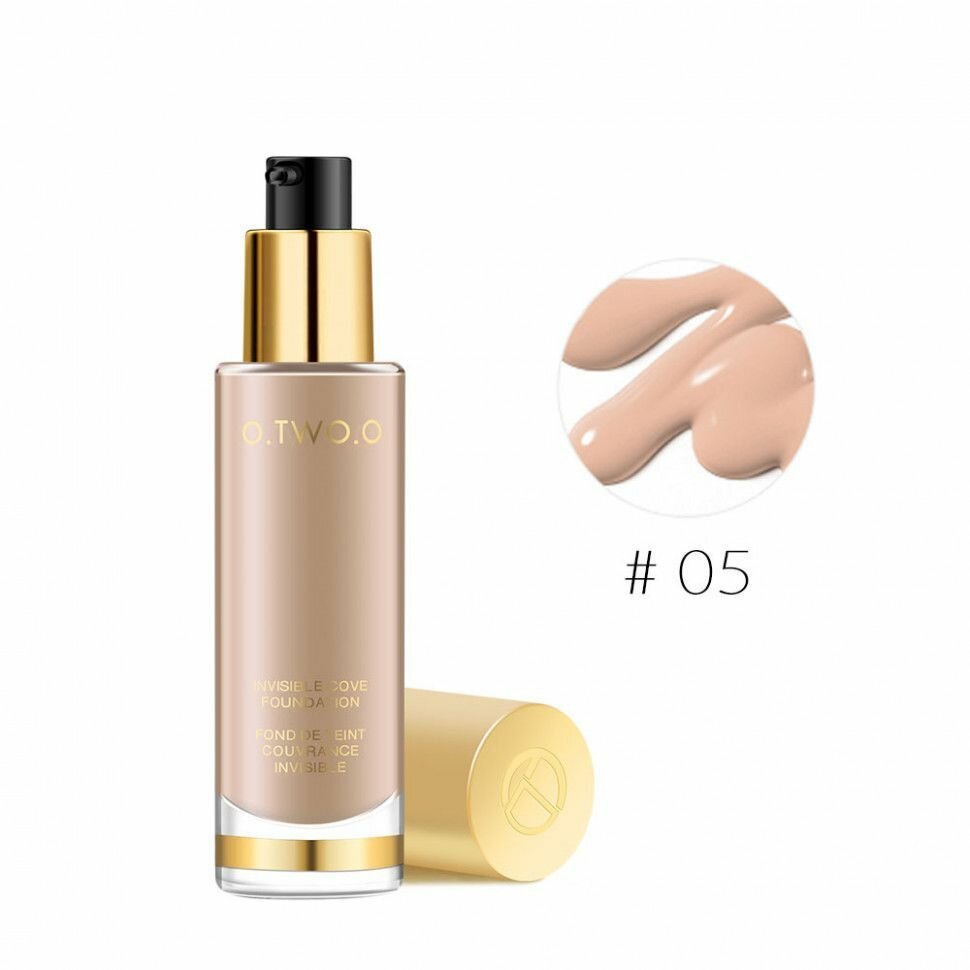 O.TWO.O, Тональный крем Gold Invisible Cove Foundation, в оттенке 05 (Бежевый), 30мл