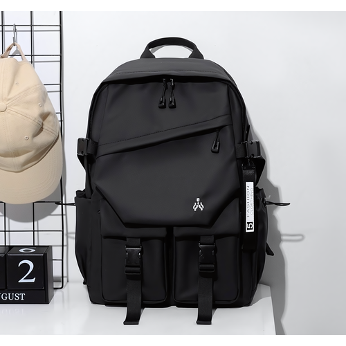 Рюкзак для мужчин городской с отделением для ноутбука и USB-выходом, цвет черный, высота 47 см