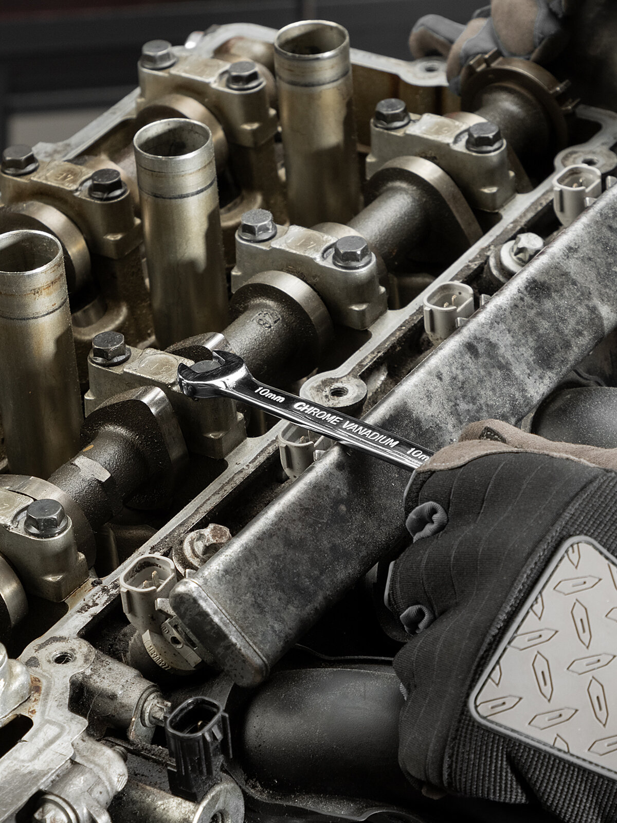 Набор ключей комбинированных трещоточных шарнирных MATRIX 13шт 14798 - фото №5