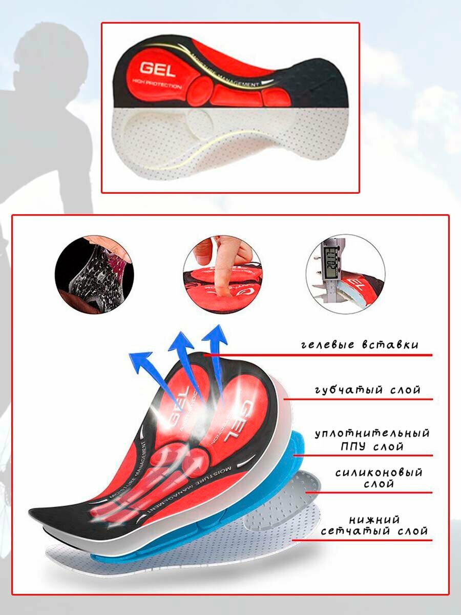 Велотрусы COMFIAMO COMFIAMO, размер XL, черный/синий — фото 1