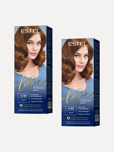 Изображение товара ESTEL Стойкая крем-краска LOVE, тон 6/43 Коньяк (набор, 2шт.)