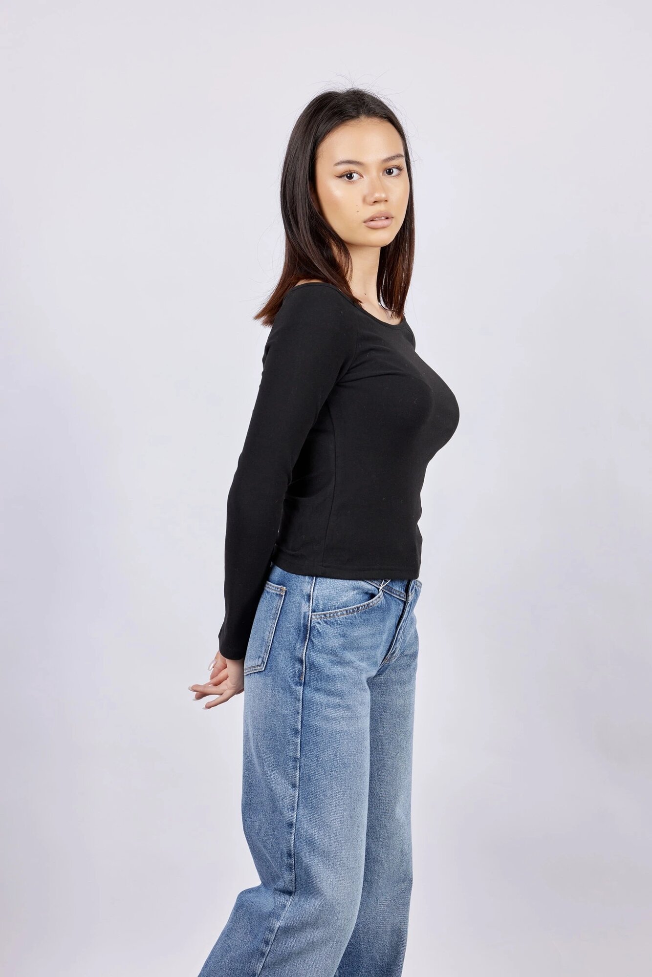 Лонгслив Selfie, размер L, , черный — фото 1