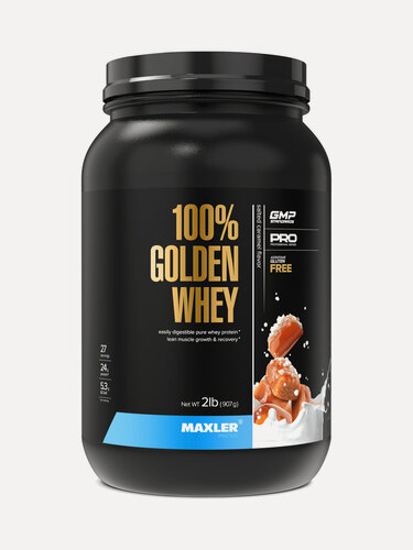 Изображение товара Протеин сывороточный Maxler, порошок, 907 г - Соленая карамель