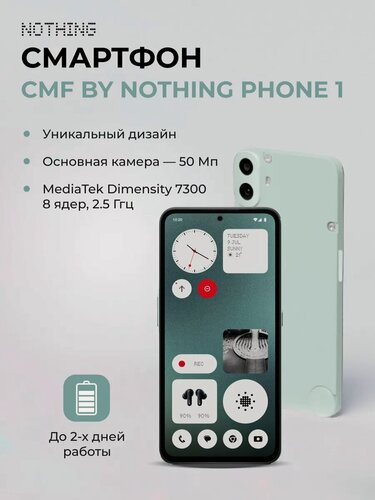 Изображение товара Смартфон CMF by NOTHING Phone 1 8+256 Green