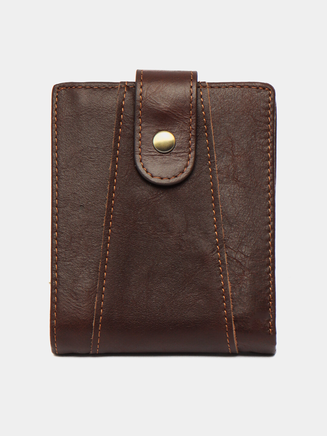Кошелек GENUINE LEATHER, фактура гладкая, coffee
