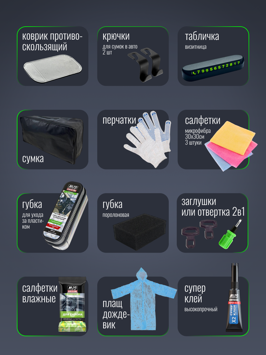 Подарочный набор автомобилиста в сумке, 26 предметов, подарок мужчине, подарок мужу, подарок автолюбителю — фото 1