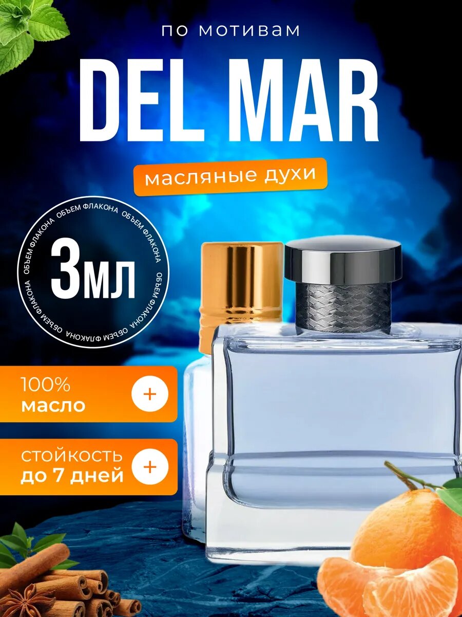 Духи масляные по мотивам Del Mar Балдессарини Дель Мар парфюм мужские стойкие