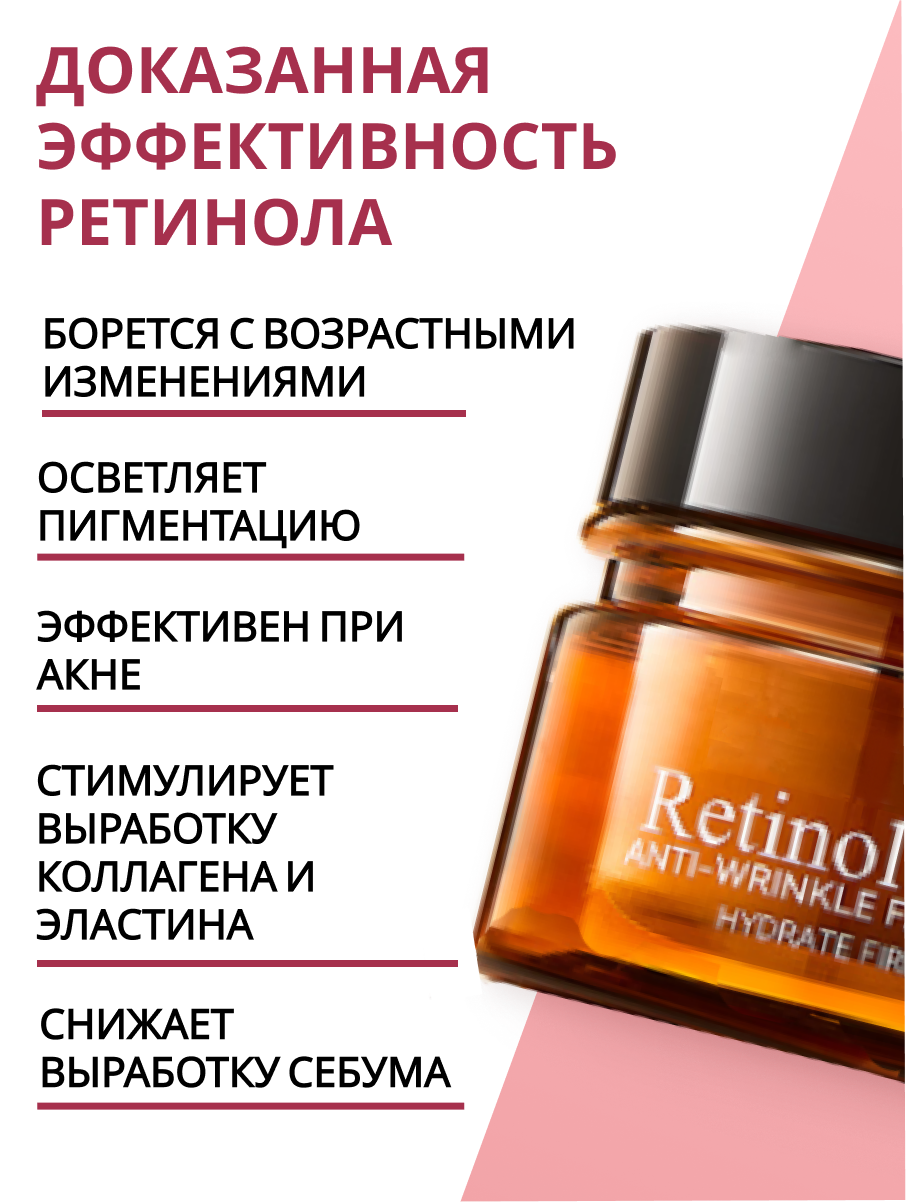 Кремы Для Лица Крем для лица с РЕТИНОЛОМ и ПЕПТИДАМИ (АНАЛОГ БОТОКСА). НАБОР 2*50г Омоложение и красивая кожа