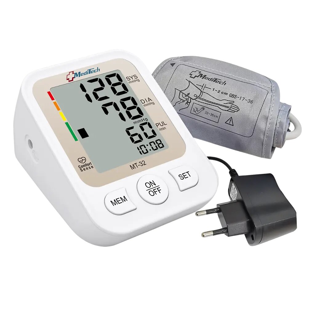 Тонометр автоматический MediTech МТ-32 с адаптером (манжета 22-36 см) 1 шт