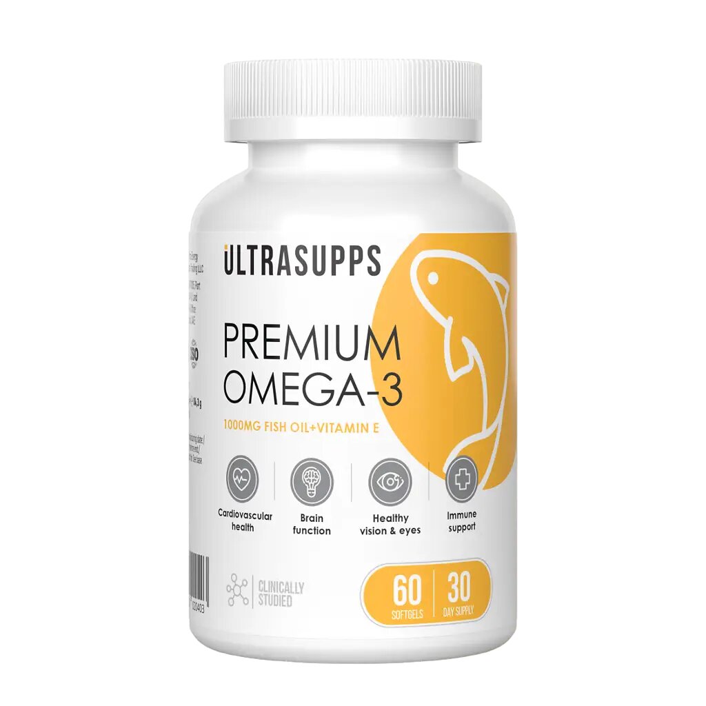 Ultrasupps Премиум Омега-3/Premium Omega-3 мягкие капсулы массой 1405 мг 60 шт