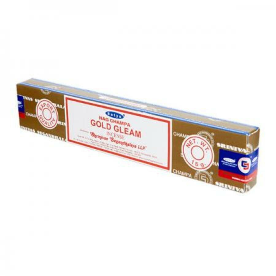 Nag Champa GOLD GLEAM Incense, Satya (Благовония НАГ чампа золотой блеск, Сатья), 15 г.