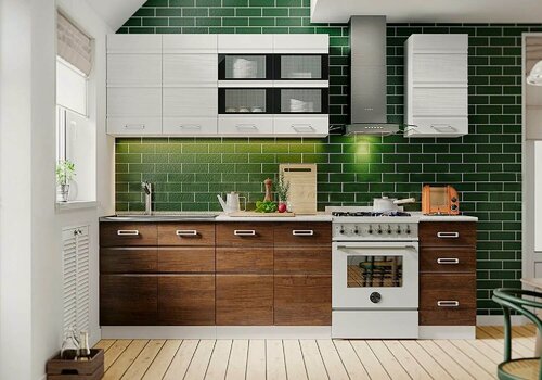 Изображение товара Кухонный гарнитур Техно-2 2,0м (Белый матовый/Дерево)