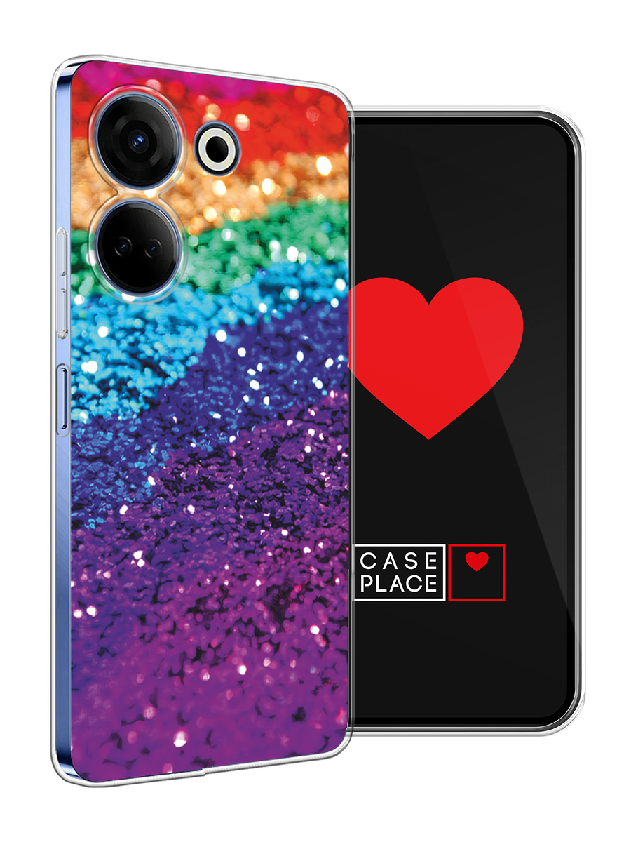 Чехол на Tecno Camon 20 / Техно Камон 20 с принтом Блестящая радуга — фото 1