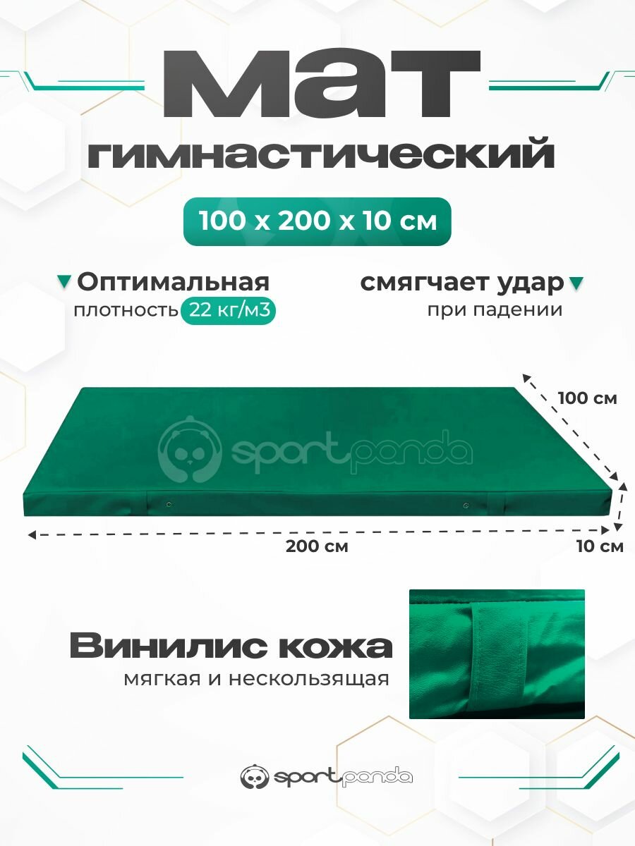 Мат гимнастический 1*2*0,1 м, винилискожа + поролон 22 кг/м3