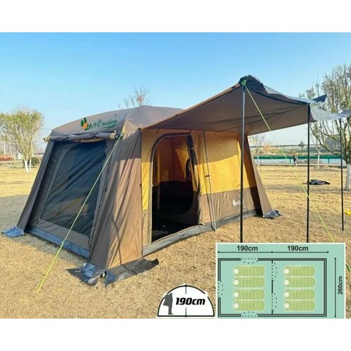 Туристическая палатка с тамбуром 8-местная для отдыха