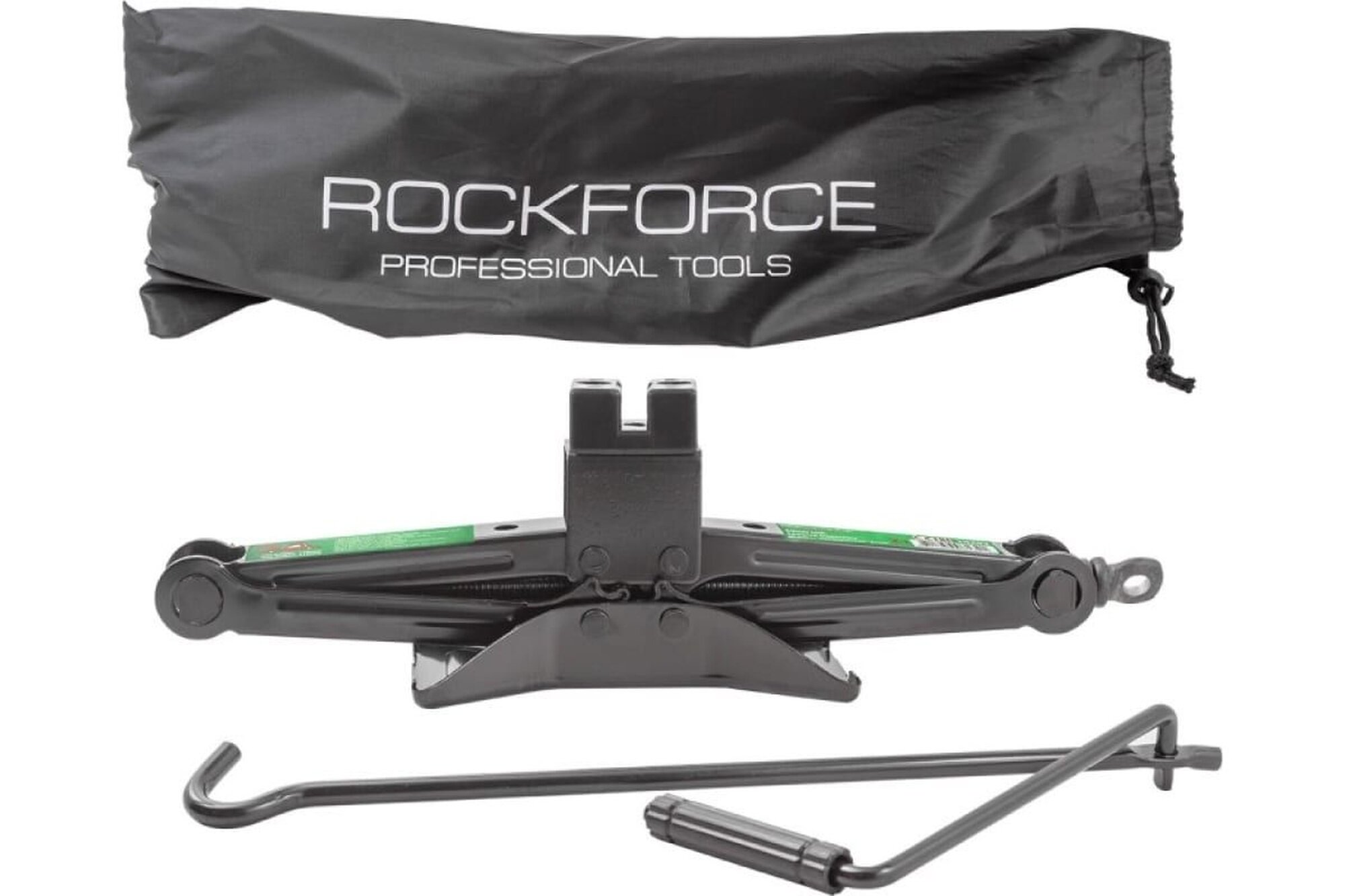 Домкрат автомобильный ромбический ROCKFORCE 70010202, 2 тонны