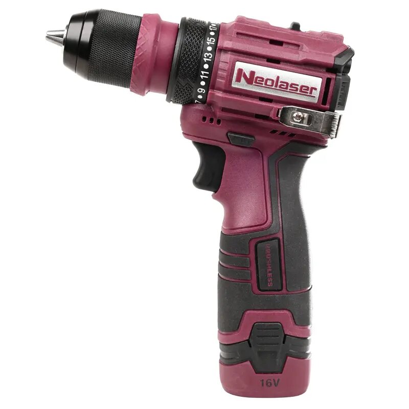 Дрель-шуруповерт аккумуляторная бесщеточная Neolaser NCDB-50-16BS, 16 В Li-Ion 2x2 Ач — фото 1