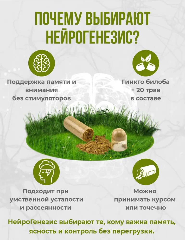 Таблетки для памяти и мозга взрослым, внимания и сосудов головного мозга, ноотропы для взрослых — фото 1