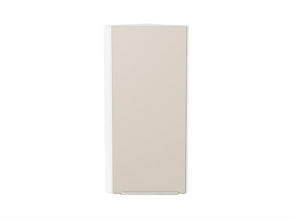 VVT Шкаф верхний торцевой Фьюжн Белый, Cream Silk, 920 В*Ш*Г 920*300*306, фасад МДФ Cream Silk, корпус Белый Cream Silk